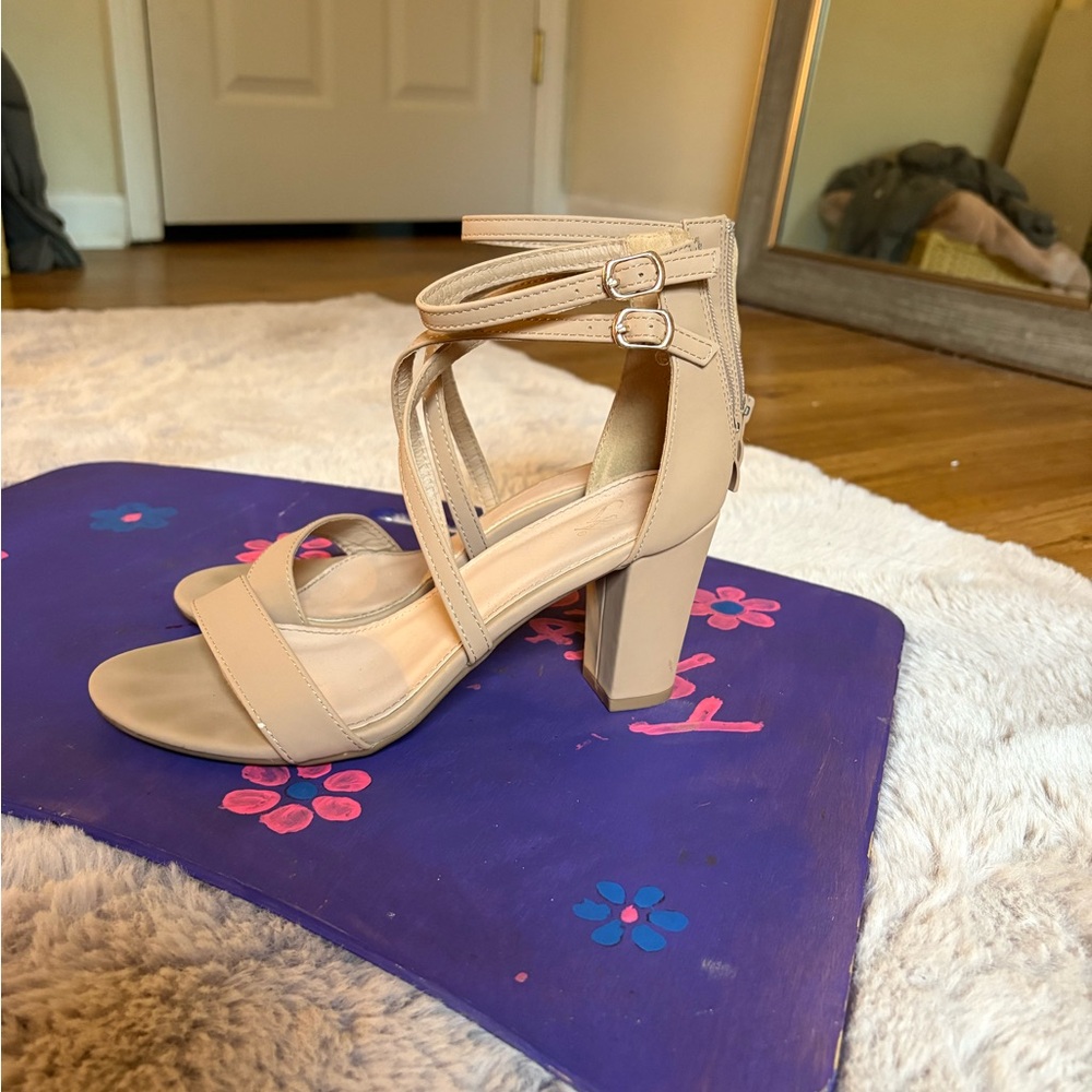 Windsor Tan Block Heel Pumps